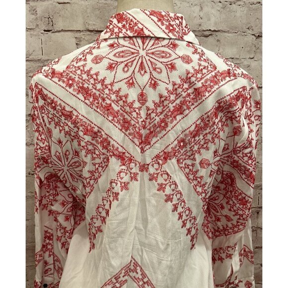 Twelfth Street CYNTHIA VINCENT Cinched Waist MINI DRESS Embroidered Rayon Small - Picture 5 of 5